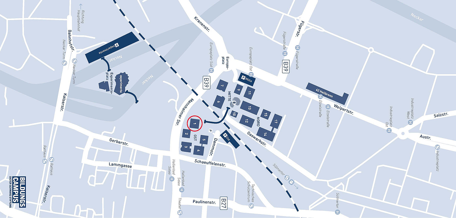 Map with building numbers